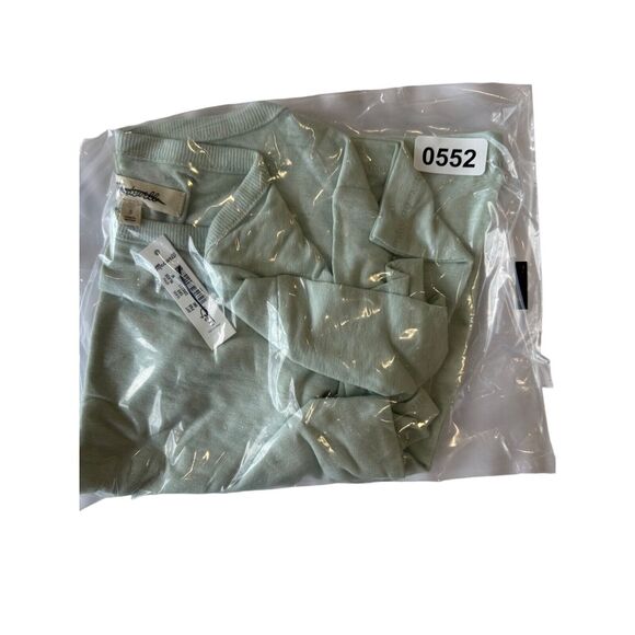 Madewell Contrast Bib Casual Crop Everyday Stretch Tee Iced Mint NWT M - Picture 5 of 8